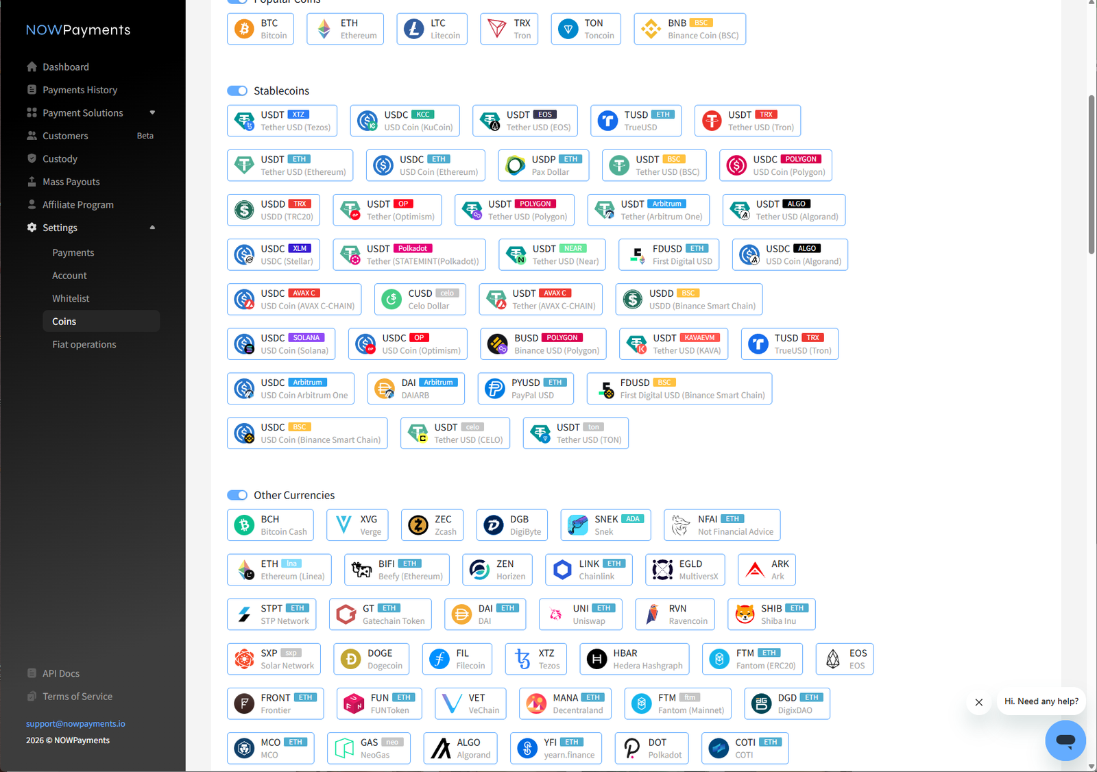 NOWPayments payment links